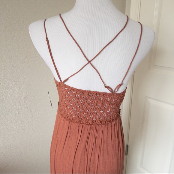 SOLD NWT FREE PEOPLE FP ONE ADELLA MAXI SLIP DRESS | COPPER | SMALL - Picture 8 of 8